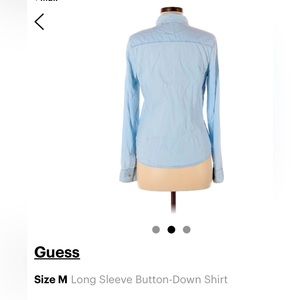 Guess button down shirt size medium light blue causal or western style